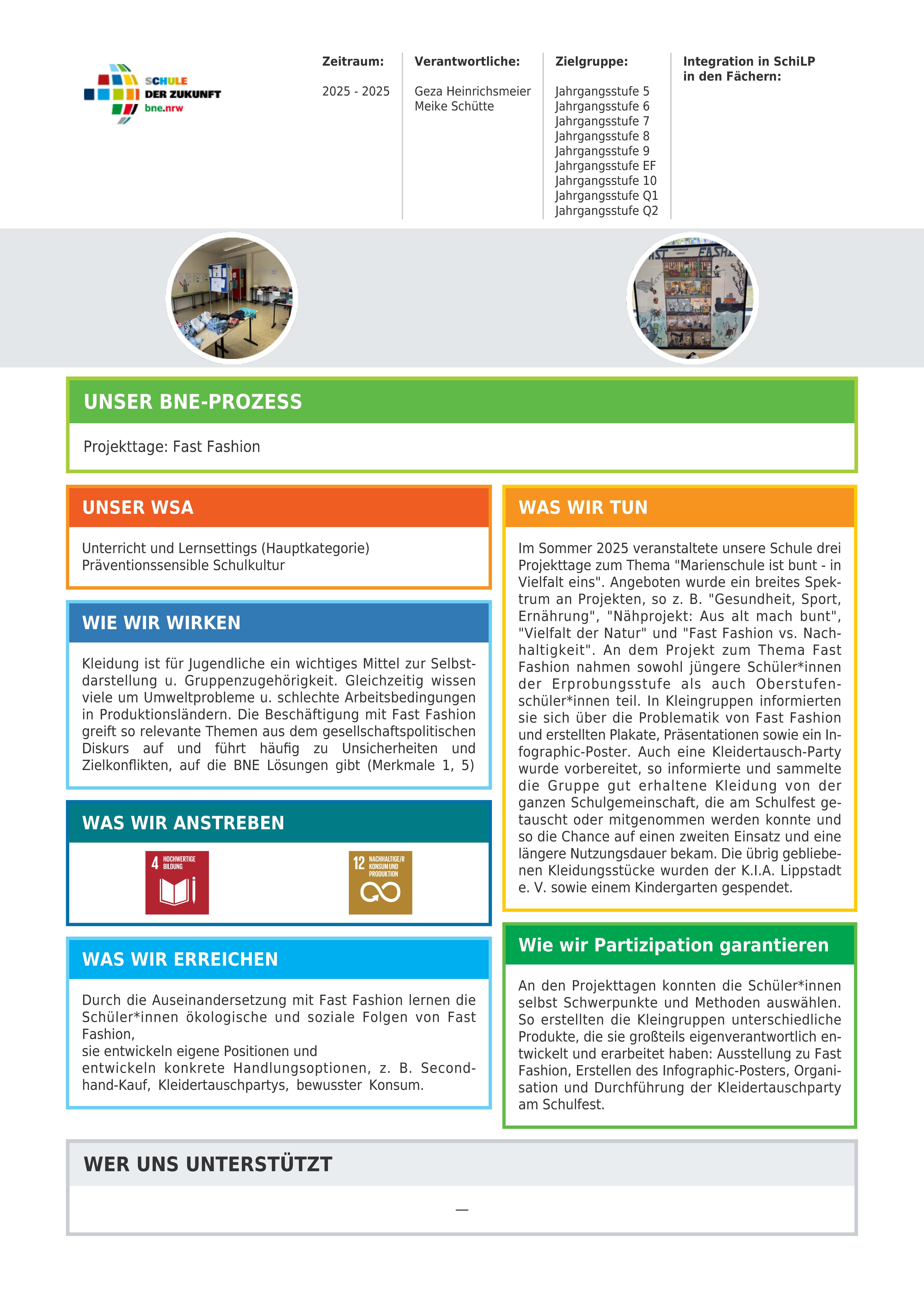 Projekttage Fast-Fashion - SDZ 2026